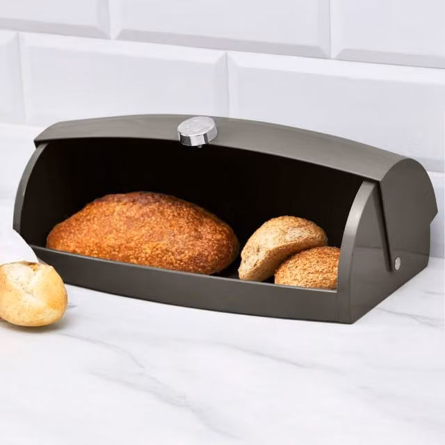 Swan Townhouse Ventilated Metal Bread Bin in Anthracite Grey