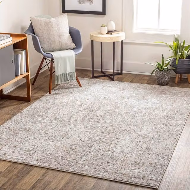 Livabliss Allegro Abstract Modern Marble Rug in Beige and Grey, W: 160 cm, D: 215 cm
