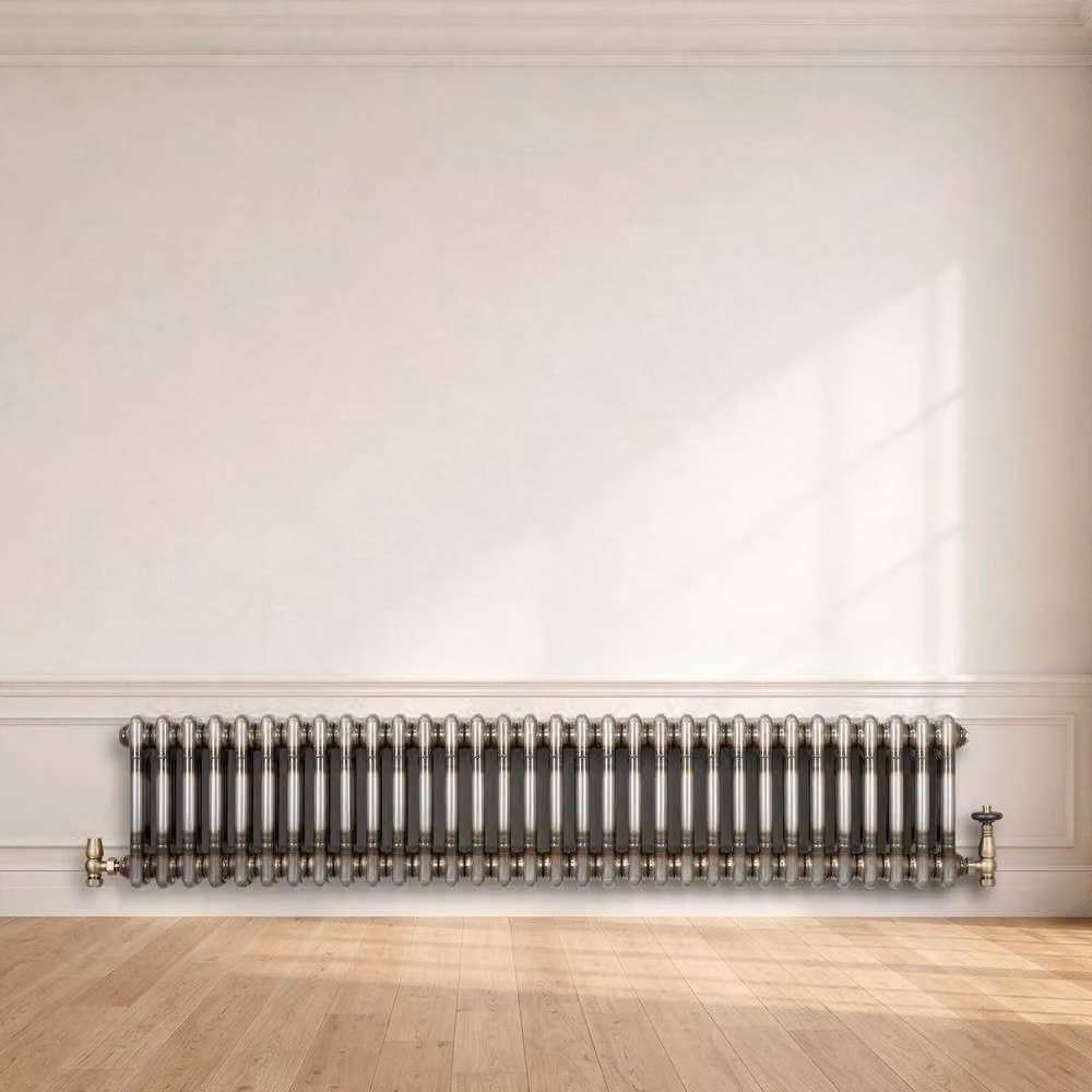 Monstershop Traditional 2 Column Steel Radiator in Silver, H 146 cm x W 3 cm – 4