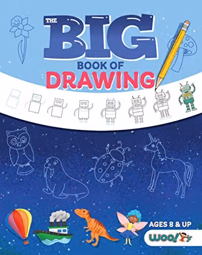 The Big Book of Drawing: Over 500 Drawing Challenges and Doodles for Kids by Woo! Jr. Kids Activities Books, Multicolour, W: 25.4 cm, H: 25.4 cm