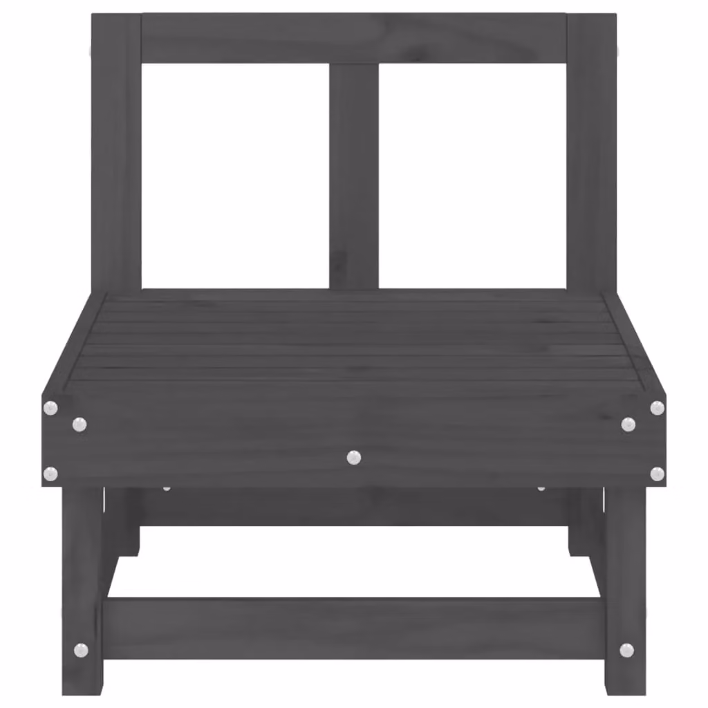 Berkfield Home Garden Middle Sofas, 2 Piece Set in Grey Solid Pine Wood – 3