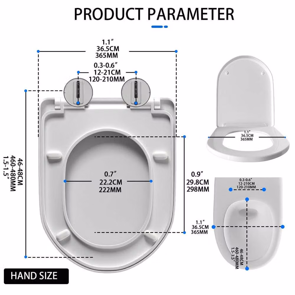 Kelvenix Soft Close Oval Toilet Seat Cover in White, W: 100 cm, D: 52 cm – 1