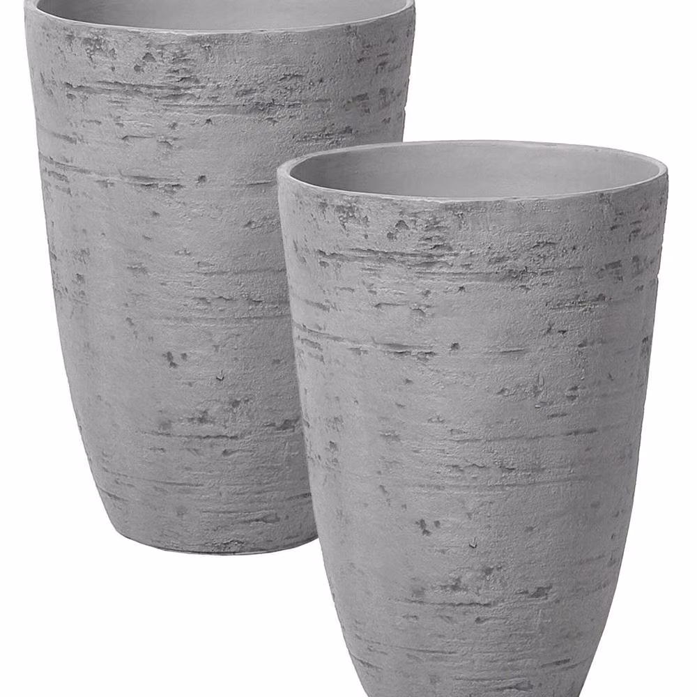 Wyld and Coco Greystone Fibreglass Planter, Grey, W/D/H: 35 x 35 x 50 cm – 2
