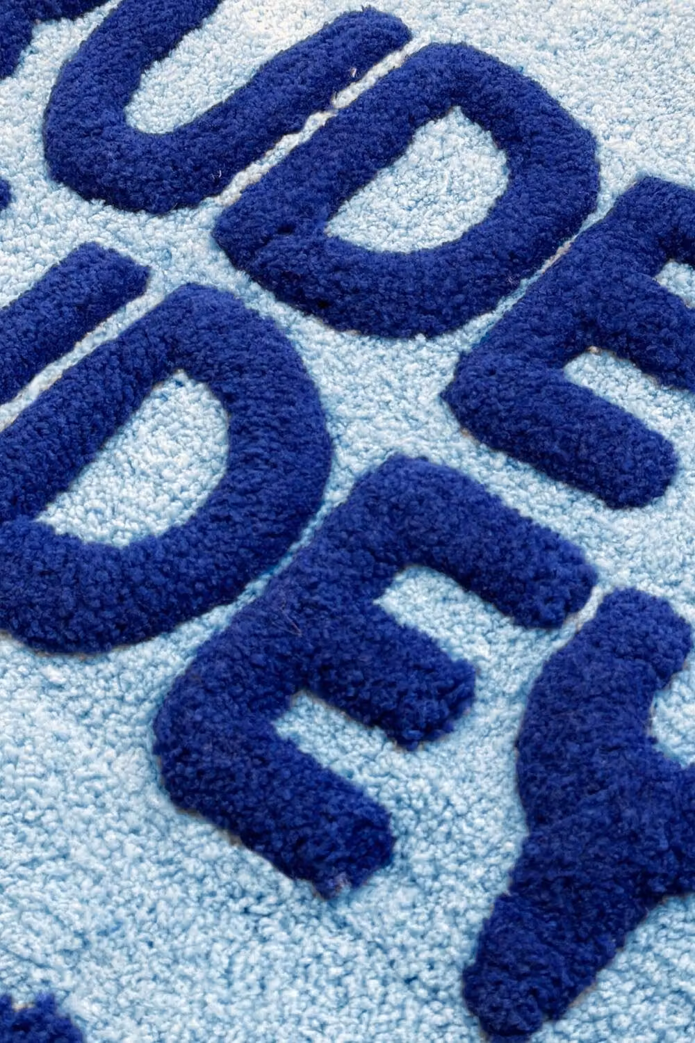 Mooky Mats Rudey Nudey Slogan Scalloped Bath Mat in Blue, Non-Slip, W: 80 cm, D: 50 cm – 4