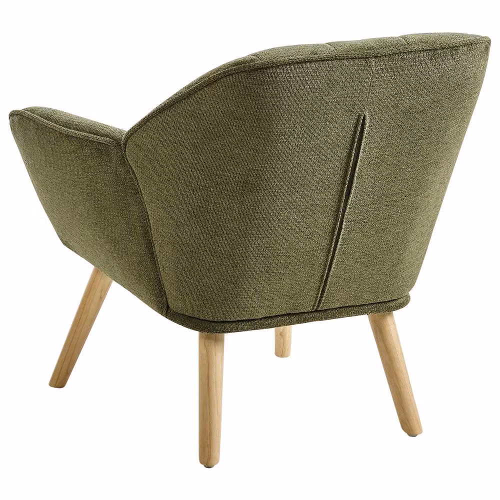 Wyld and Coco Green Tub Armchair with Rubberwood Legs – 4