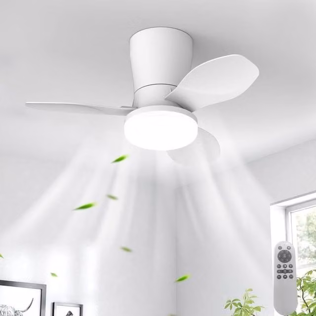 Garwarm LED Ceiling Fan with Dimmable Light and Remote Control, White – 1