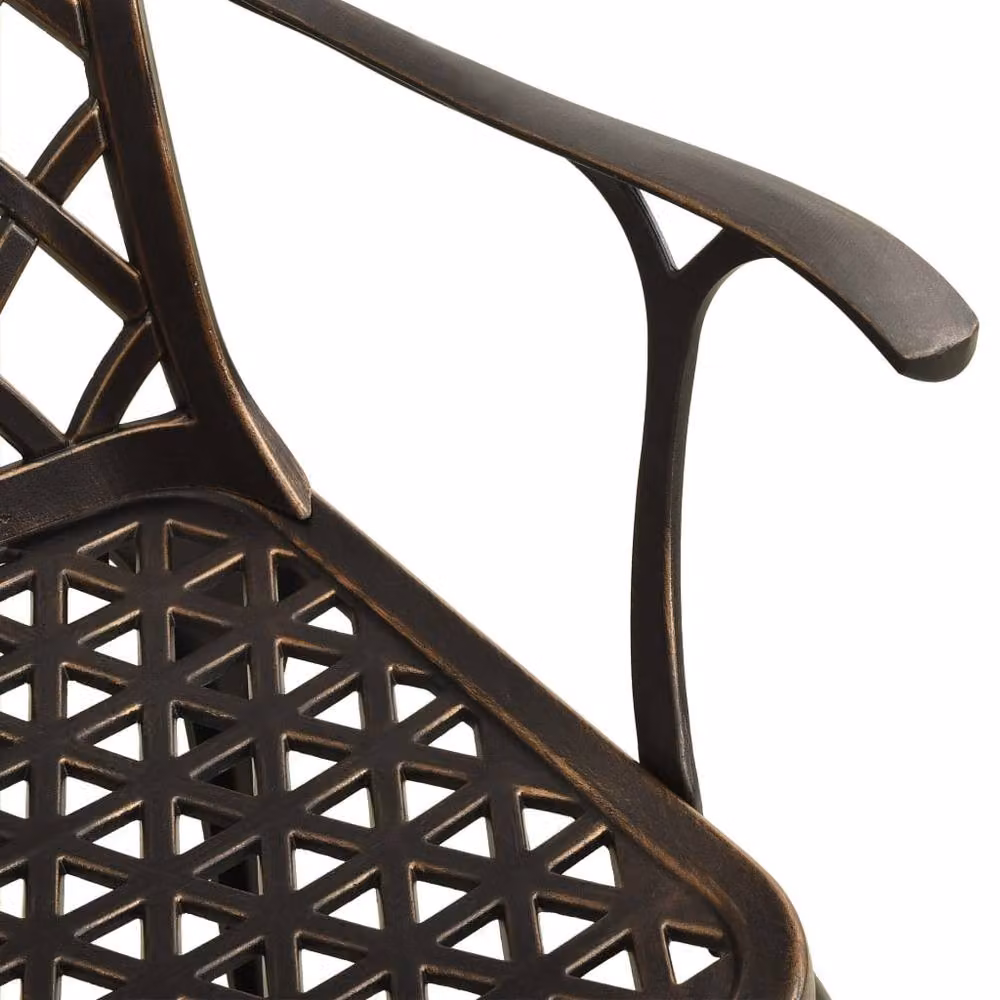 Berkfield Home Beautiful 3 Piece Cast Aluminium Bistro Set in Brown – 3