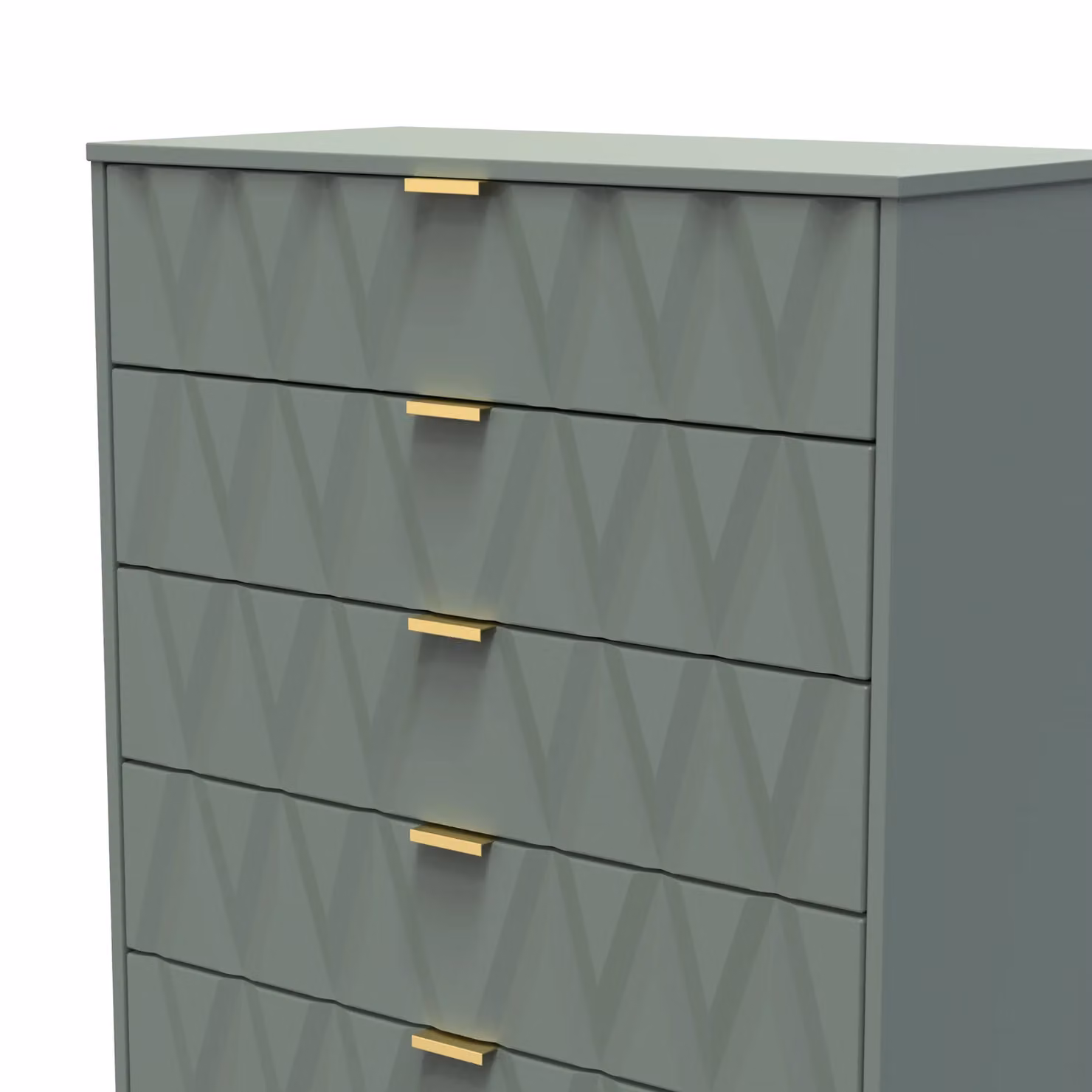Ready Assembled 2 U Dallas 5 Drawer Chest in Green and Gold – 3