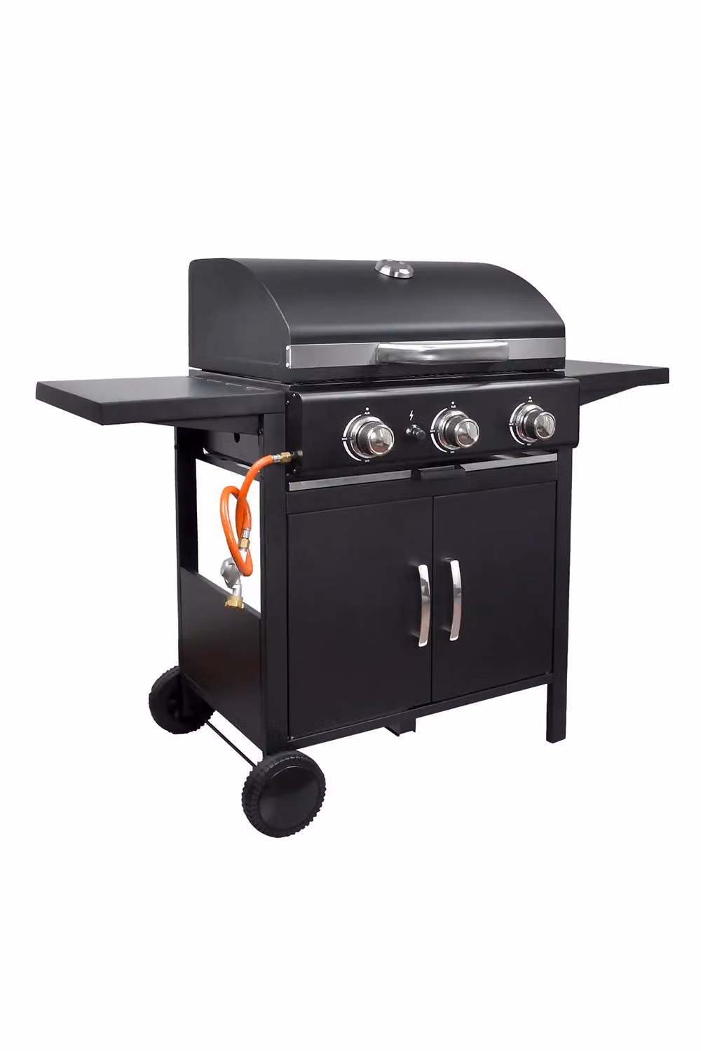 Living and Home Smart 3-Burner Propane Gas Grill with Wheels and Warming Rack in Black – 3