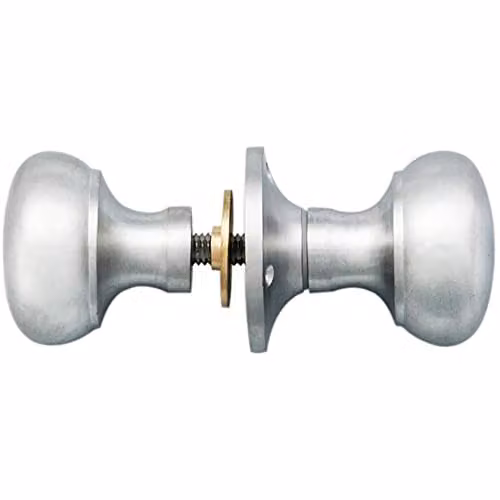 Loops Pair of Large Mushroom Rimmed Mortice Door Knobs in Chrome
