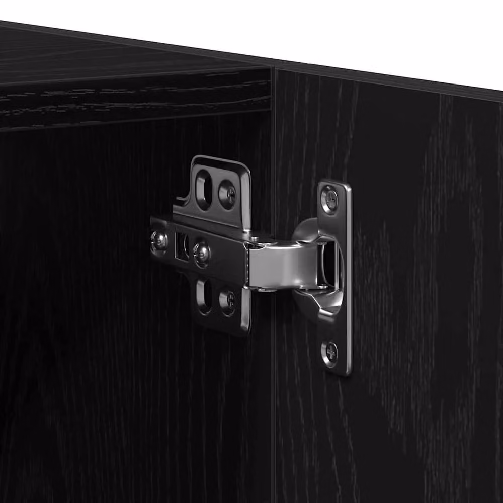Berkfield Home Modern Black Oak Bathroom Wall Cabinet, W/D/H: 30 x 30 x 130 cm – 4