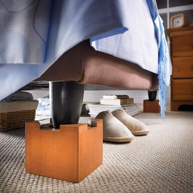 Brown Wooden Bed Risers