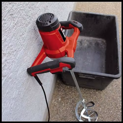 Einhell Paint and Mortar Mixer 1400W in Red with M14 Stirring Tool Mount – 3