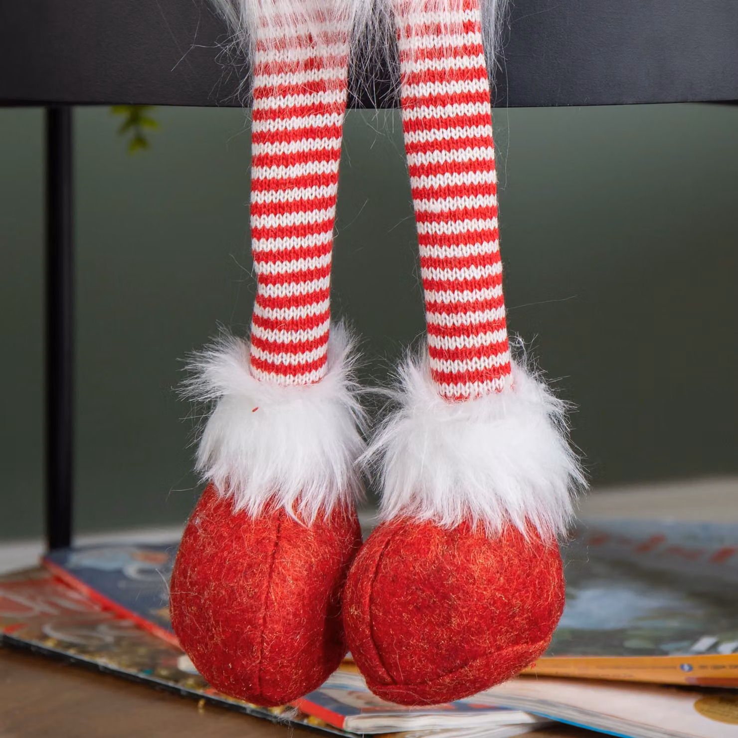 Samuel Alexander Red and White Battery Lit Christmas Gonk Decoration with Dangly Legs, Height: 69 cm – 6