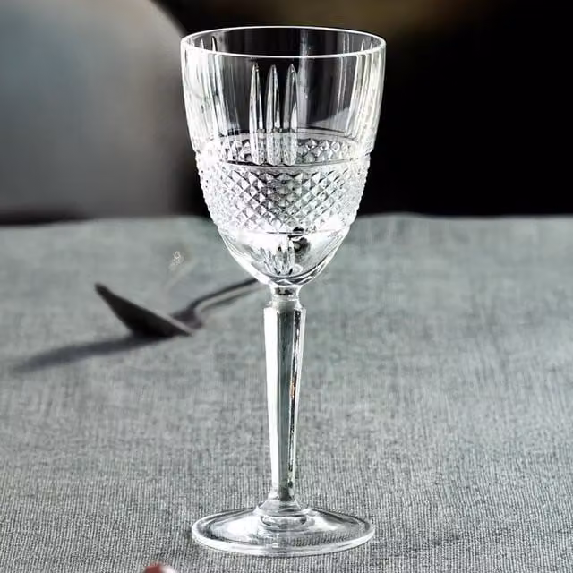 RCR Brillante Geometric Wine Glasses, Transparent, 290 ml, Set of 6