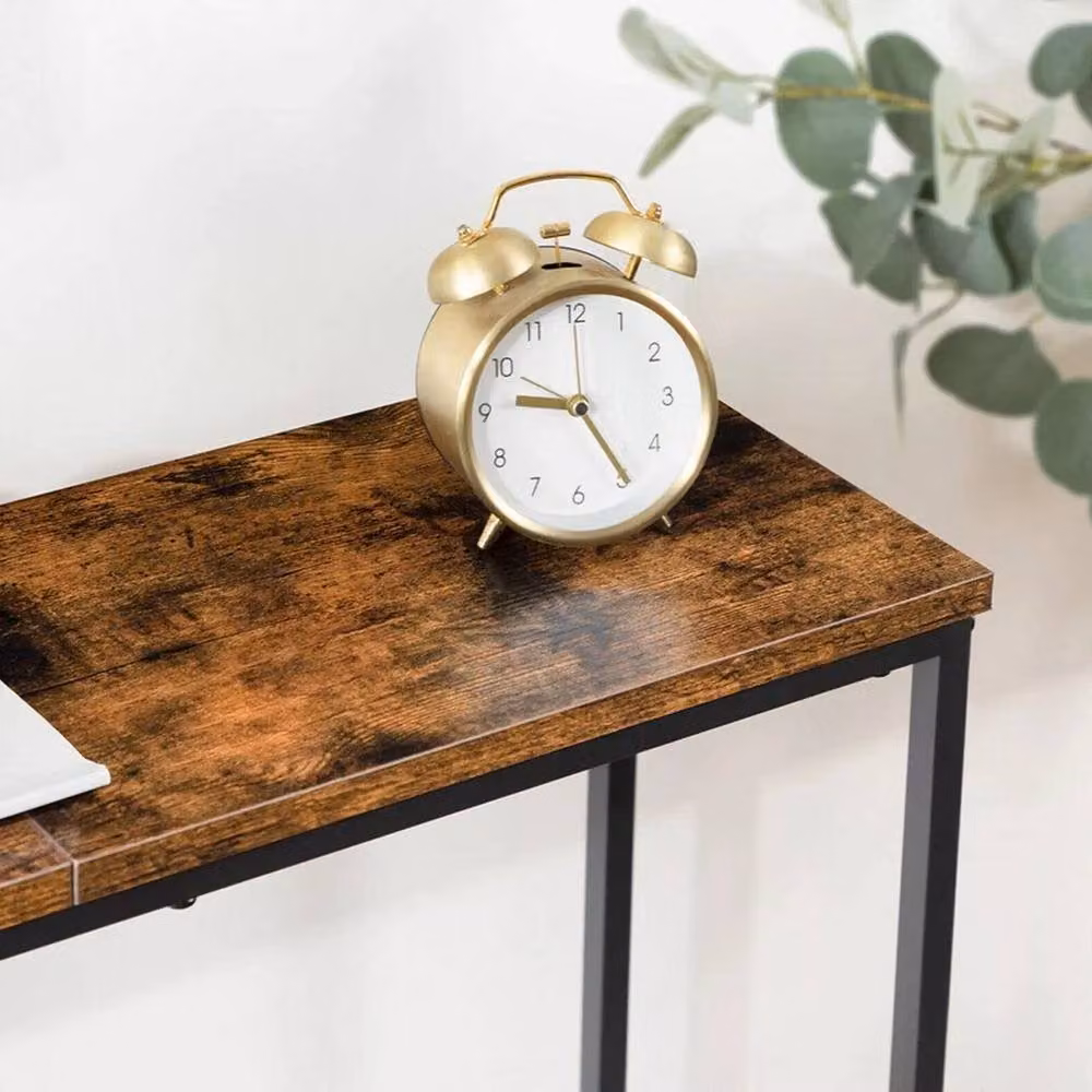 FLAVORA Rustic Brown Console Table and Compact Hallway Display Table – 4