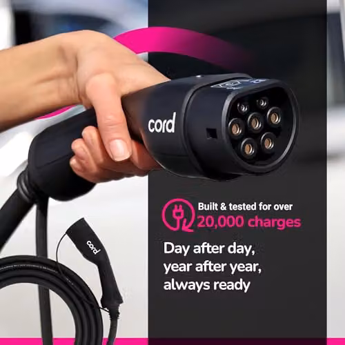 Cord Type 2 to Type 2 Three Phase EV Charging Cable, 32amp, 22kW, 7.5 Metre, Black – 7