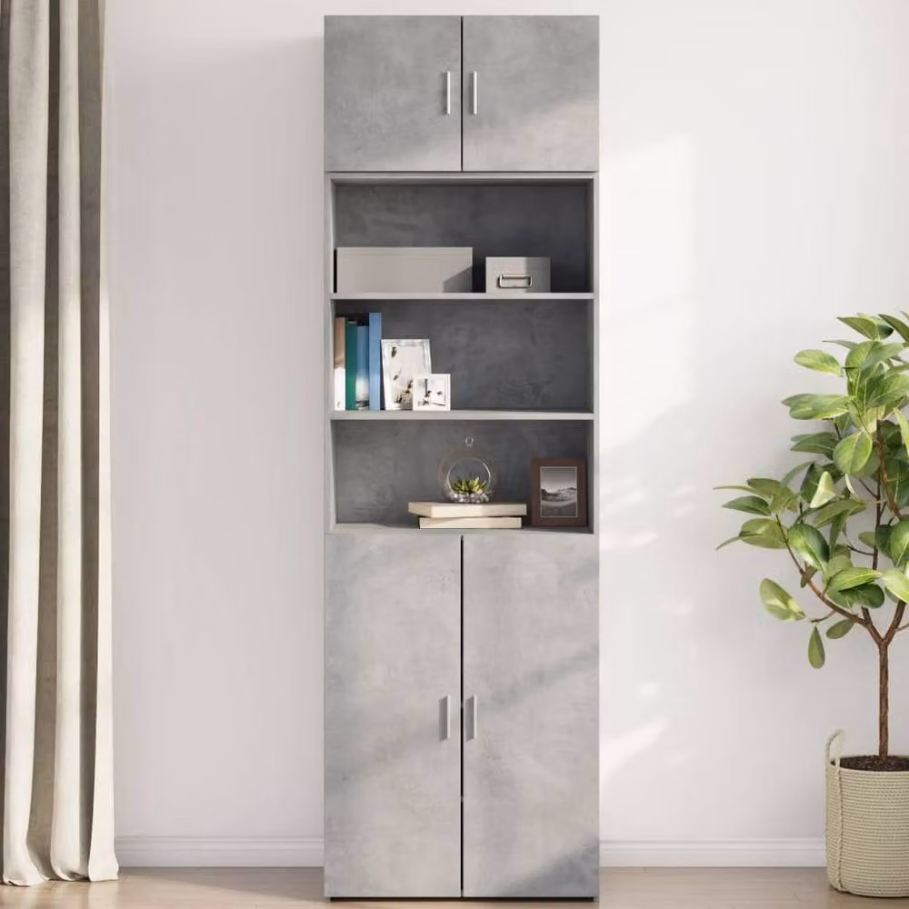 Berkfield Home Wall Mounted Cabinet in Concrete Grey, W: 70 cm, D: 42.5 cm, H: 40 cm – 2