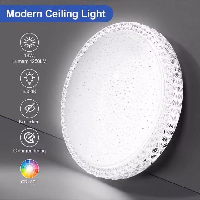 NESTLUNE 18W Modern Round LED Ceiling Light in White – 1