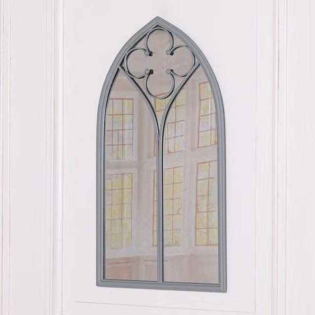 Glasstone Grey Gothic Wall Mirror W/H: 90.0 x 48.5 cm