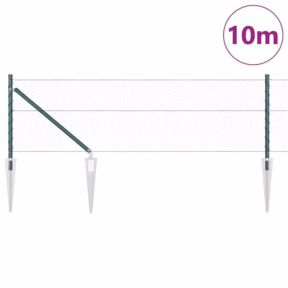 Berkfield Home Hexagon Steel Fence in Green, W: 0.6 m, L: 10 m – 3