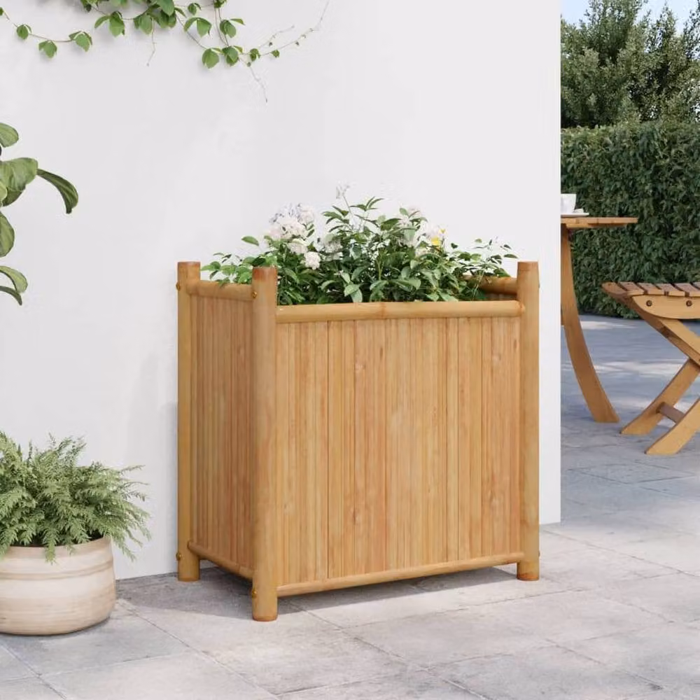 Berkfield Home Brown Bamboo Planter Tub, W/D/H: 50 x 30 x 50 cm – 2
