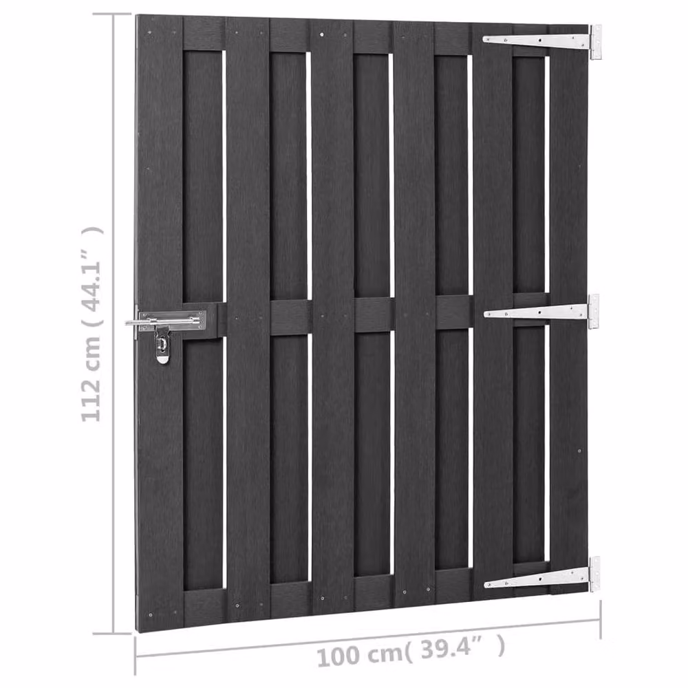 Berkfield Home Durable WPC Sliding Garden Gate, Grey, W: 100 cm, H: 112 cm – 4