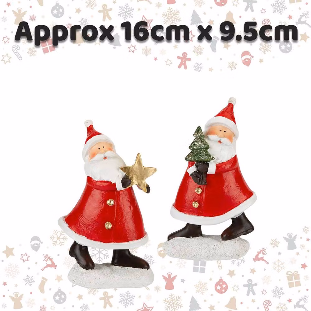 VFM e-Store Red Santa Christmas Ornaments 2 Pack, W/H: 16 x 9.5 cm – 2