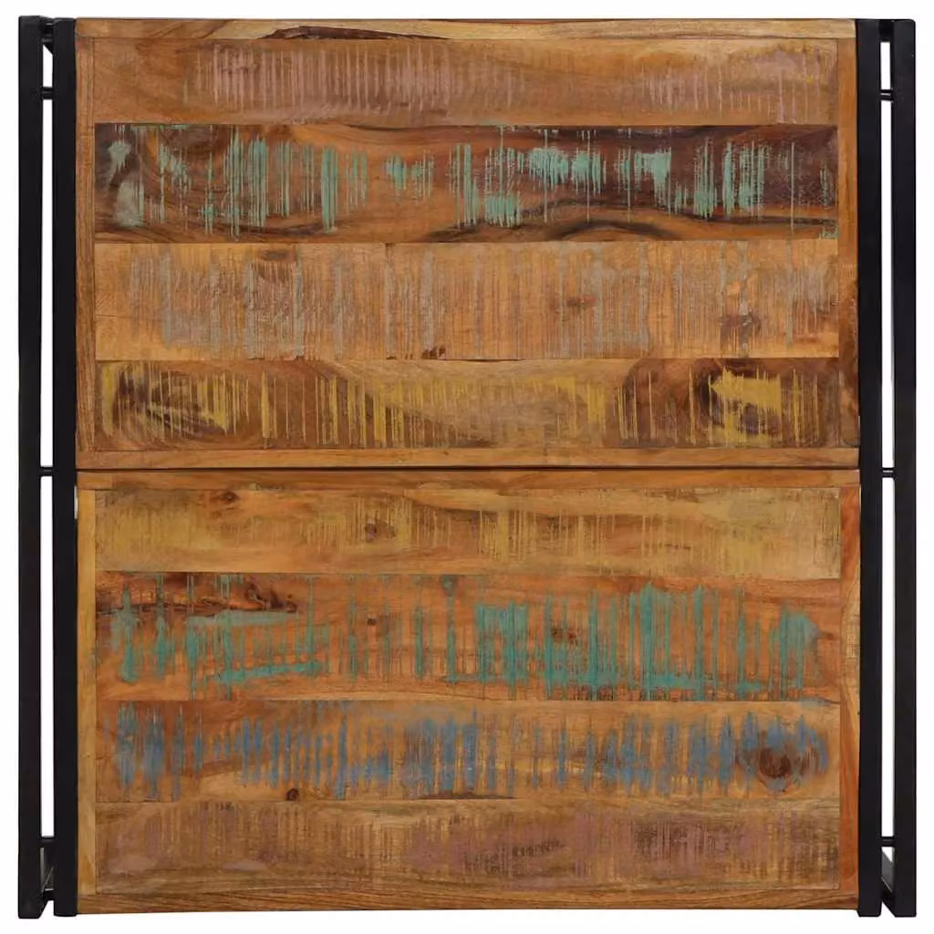 Berkfield Home Multicolour Reclaimed Solid Wood Coffee Table with Lift Mechanism, W/D/H: 80 x 80 x 35 cm – 3