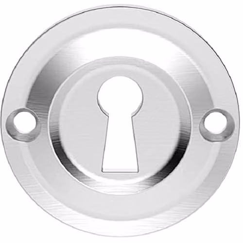 Loops 42mm Standard Keyhole Profile Escutcheon Rounded Ridge in Chrome