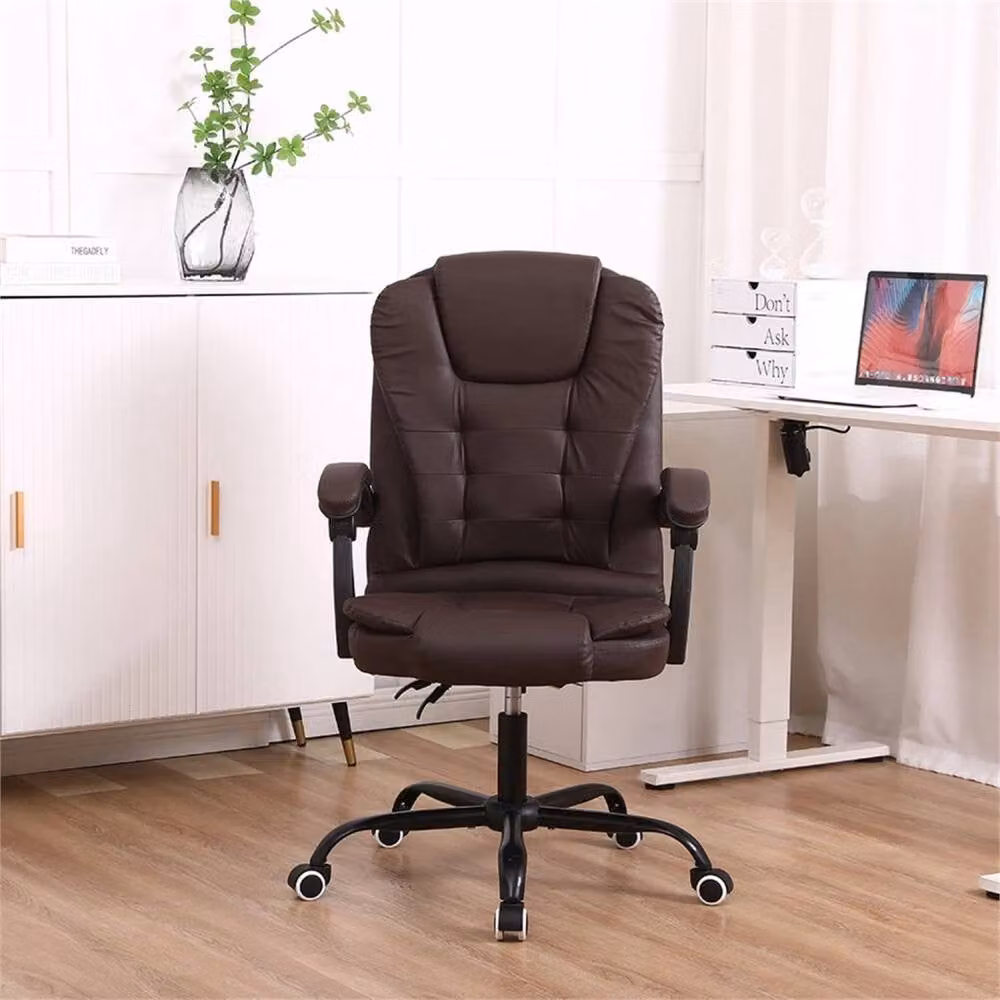 KORVIXA Brown Executive Office Chair Swivel Recliner with Armrests – 3