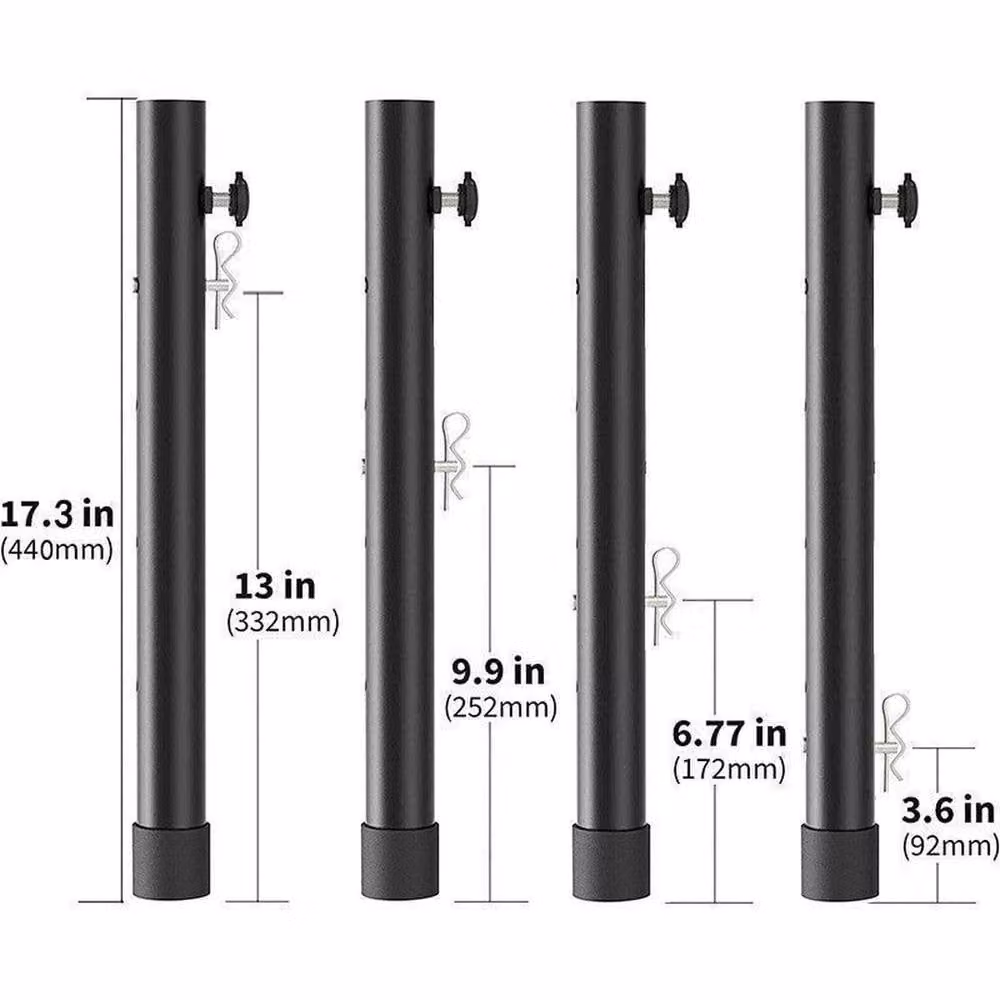 PAWNORA 4-Piece Folding Table Leg Extenders, Black, Height: 44 cm – 2