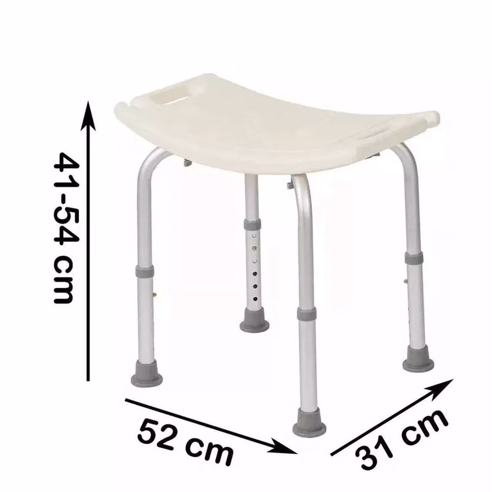 EONLION Padded Shower Chair with Height Adjustable Non-Slip Legs in White – 2