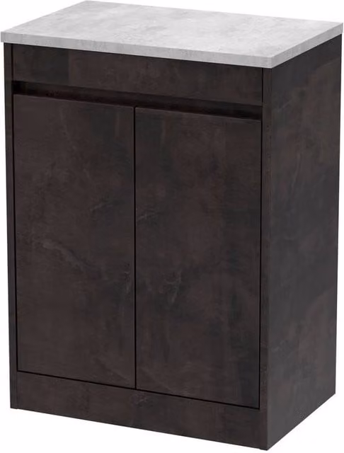 Balterley Modern 2 Door Freestanding Bathroom Vanity Unit with Soft Close Doors and Internal Shelves, Grey, W: 60 cm, D: 39.5 cm, H: 83.5 cm