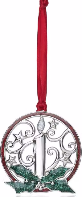 Silver Editions Metal Advent Candle Decoration in Silver, Green and Red – 1