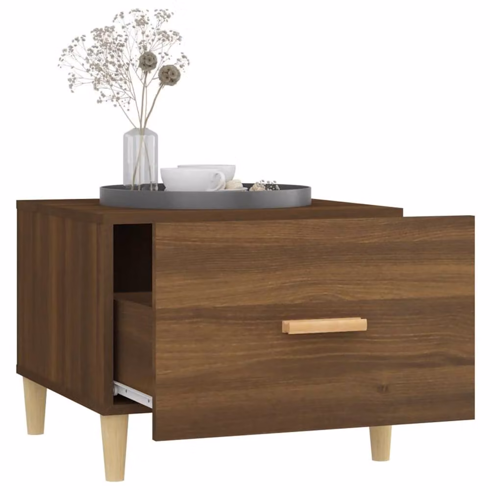 Berkfield Home Sturdy Square Coffee Table in Brown Oak, W/D/H: 50 x 50 x 40 cm – 3