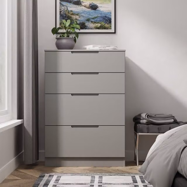 2 U Lucca 4 Drawer Deep Chest in Dark Grey – 1
