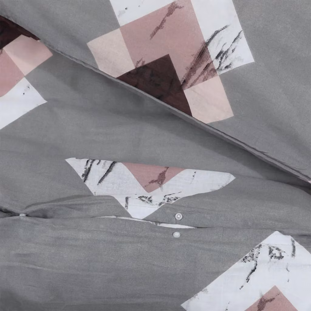 Berkfield Home Grey Cotton Duvet Cover and Pillowcase Set – 4