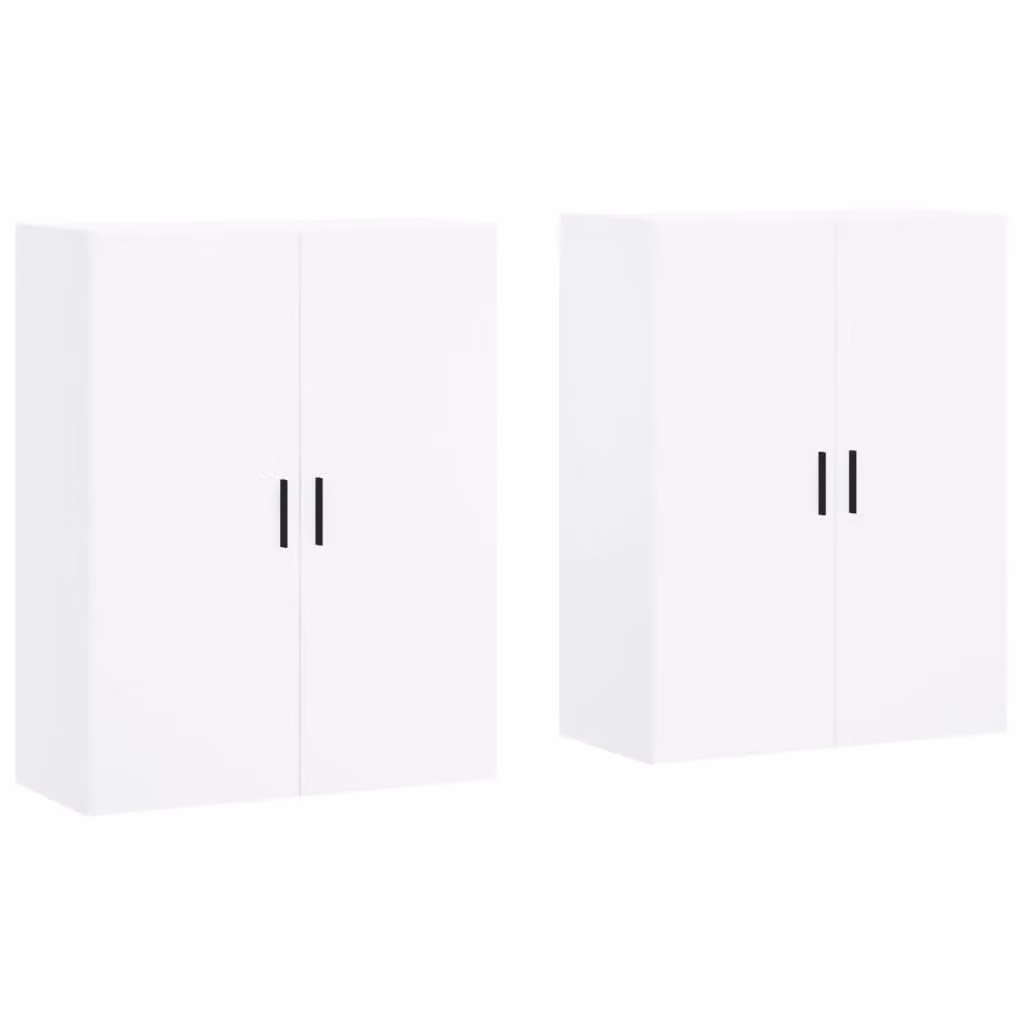 Berkfield Home Set of 2 White Wall Mounted Cabinets W/D/H: 69.5 x 34 x 90 cm