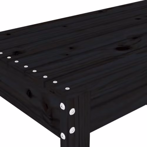 vidaXL Garden Bench in Black Solid Pine Wood, W/D/H: 80 x 38 x 45 cm – 4