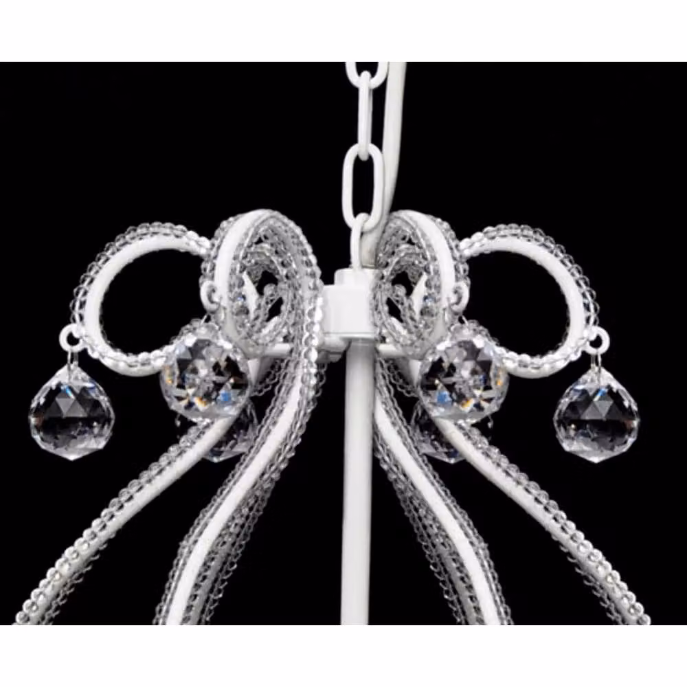 Berkfield Home White and Chrome Crystal Chandelier – 3