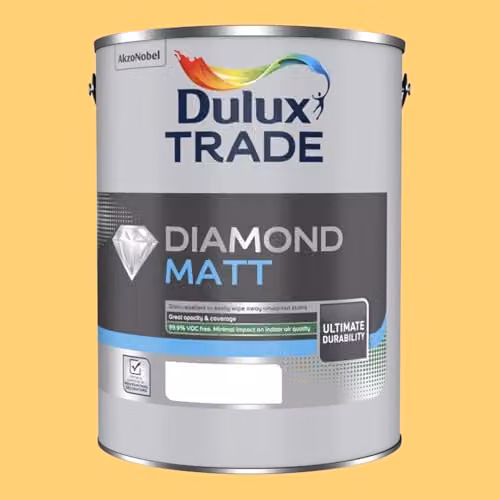 Dulux Trade Diamond Matt Paint in Banana Split Yellow, 5l