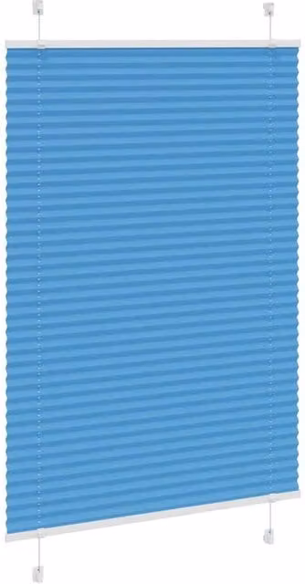 Berkfield Home Single Pleat Fabric Blind in Blue, W: 85 cm, H: 150 cm