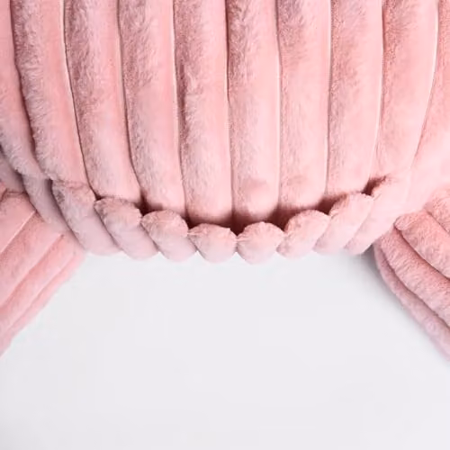 OHS Ribbed Faux Fur Reading Pillow with Heatable Pocket in Pink, W/D/H: 65 x 40 x 65 cm – 4