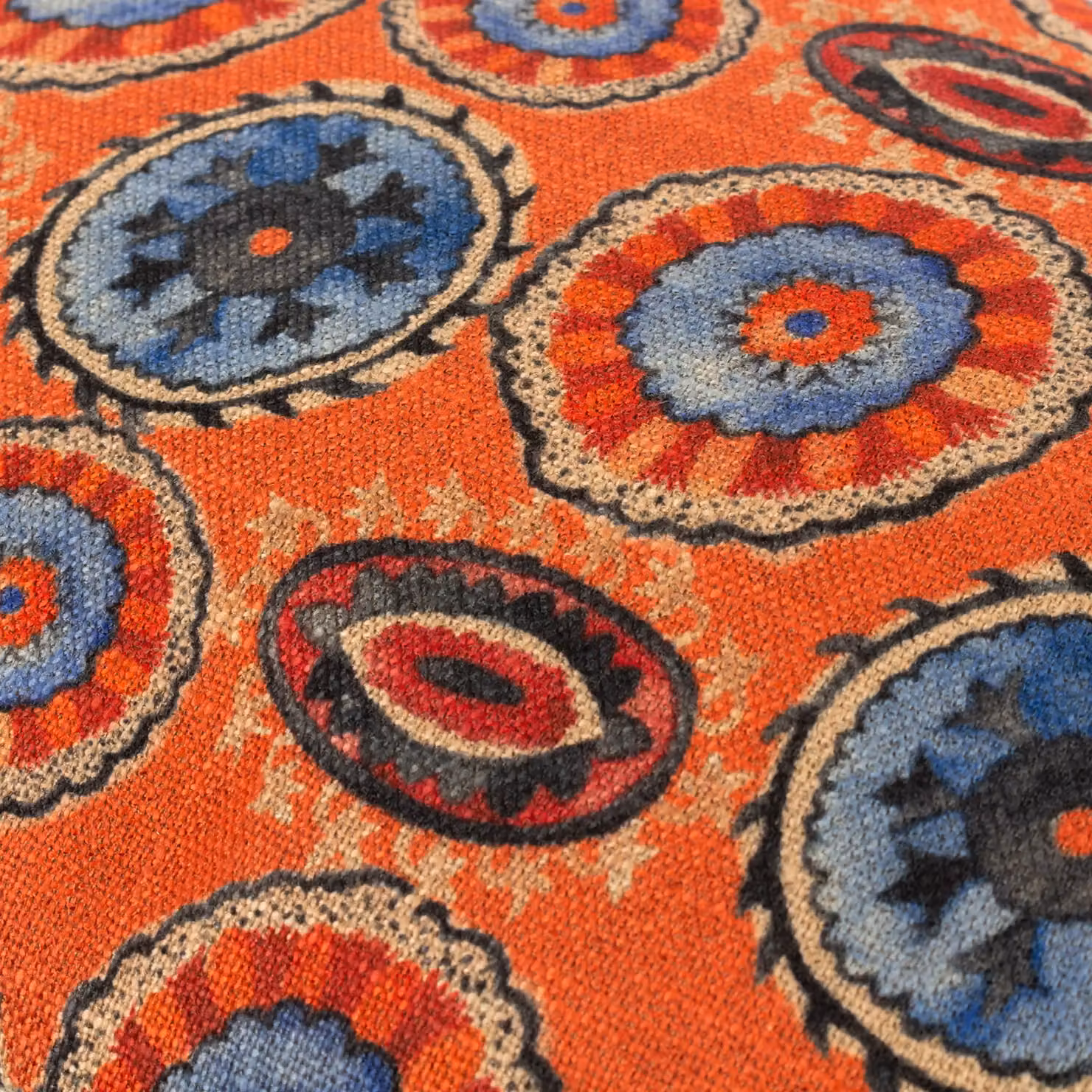 Wylder Tropics Akamba Tribal Abstract Tropical Cushion in Orange, W/D/H: 50 x 30 x 30 cm – 3
