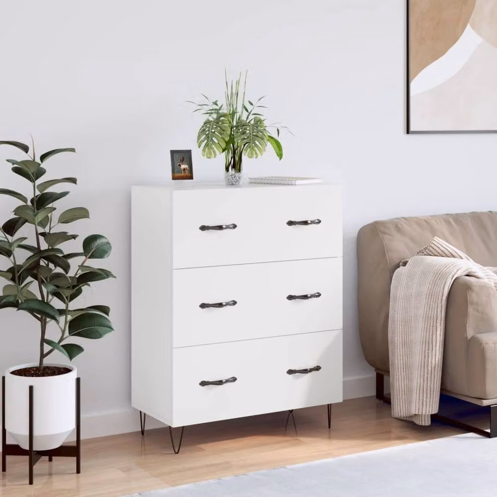 Berkfield Home Modern White Sideboard W/D/H: 69.5 x 34 x 90 cm – 2