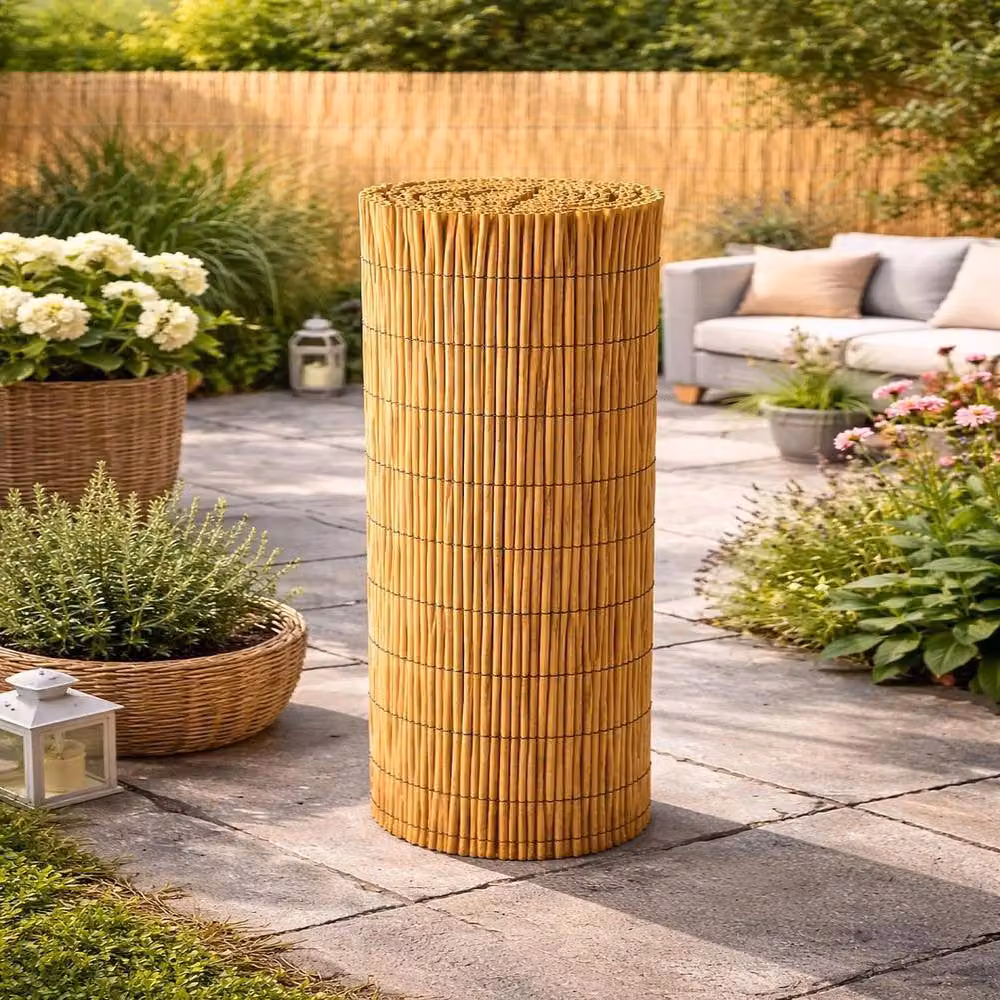 SPETLEK Woven Bamboo Garden Screening Mat in Beige, W: 100 cm, H: 60 cm – 3
