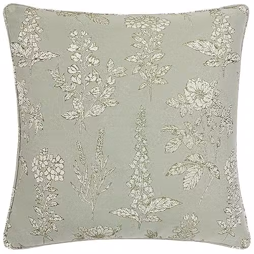 Wylder Nature Sophia Botanical Embroidered Feather Filled Cushion in Light Green, W/D/H: 50 x 50 x 50 cm – 1