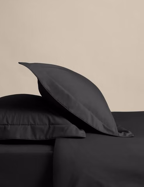 M&S 2 Pack Black Egyptian Cotton Oxford Pillowcases