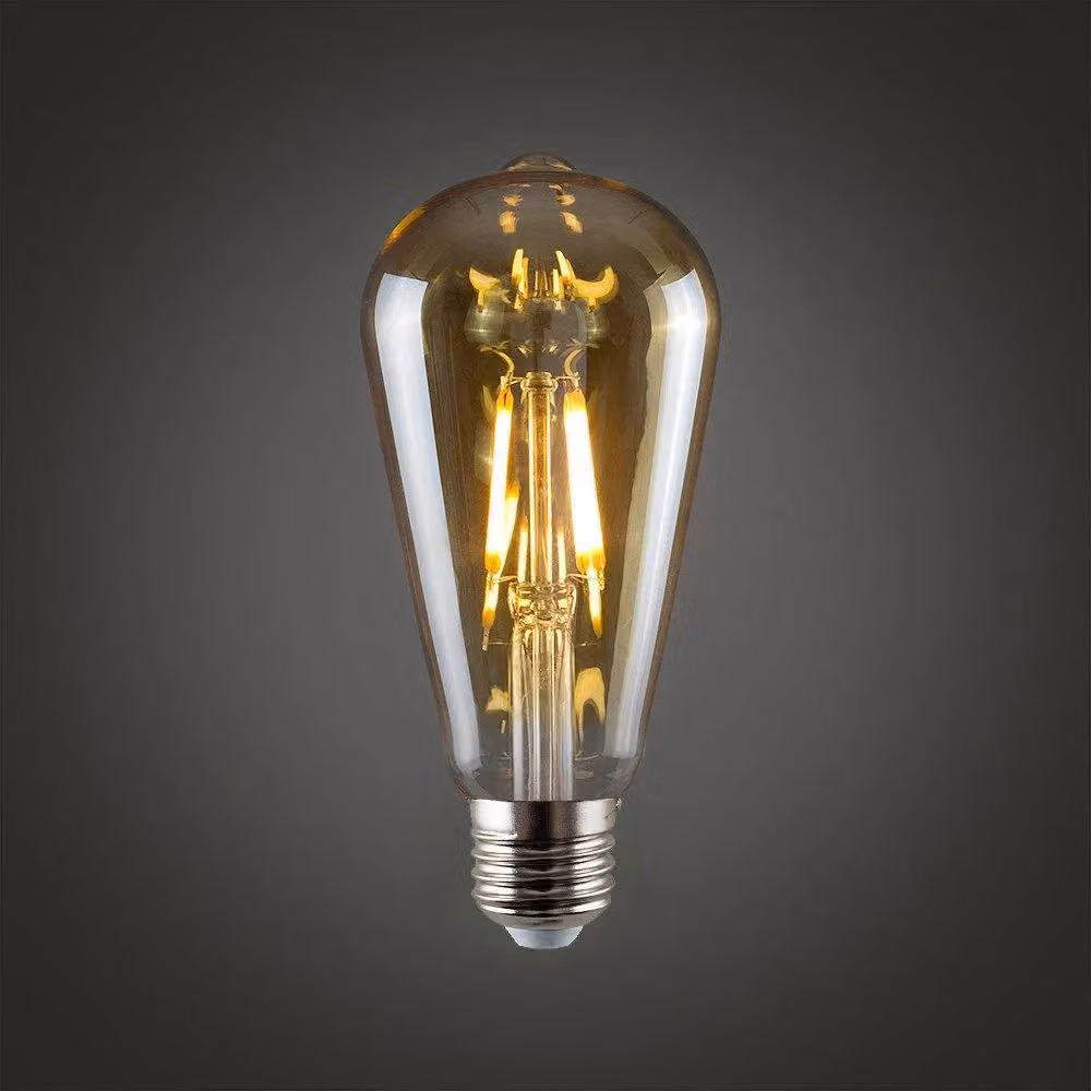 ValueLights Pack of 5 Amber Filament LED Bulbs, E27, 4W, Warm White, Orange – 2